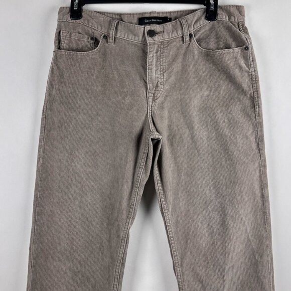 Calvin Klein Jeans Gray Corduroy Cotton Elastane Size 34 - Picture 2 of 12